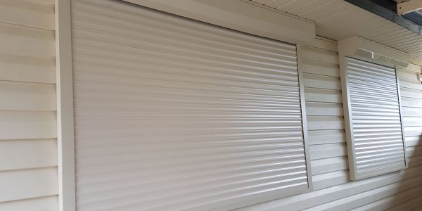 window roller shutters white